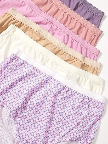 Hanes Women's Just My Size High-waist Cotton Brief Underwear, High-rise Brief, 6-pack (Colors May Vary)