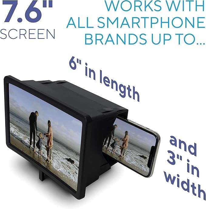 The Big Picture Smartphone Screen Magnifier | Cell Phone Screen Magnifier | 3D Screen Enlarge Video Movie | Cell Phone Accessories