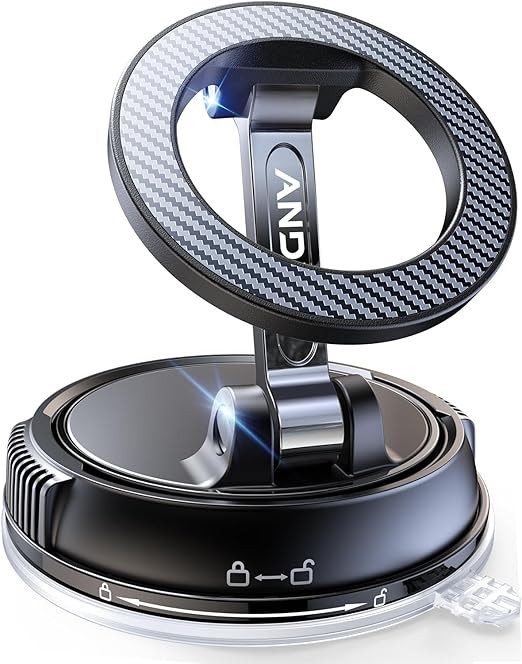 ANDERY Car Phone Holder for Magsafe [78+LBS Strongest Suction & 2400gf Magnetic] 360° Adjustable Car Phone Mount, Phone Holders for Your Car for iPhone 17 Pro Max 16 15 14 13 12 Air Plus, Carbon Fiber